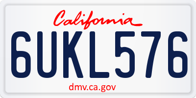 CA license plate 6UKL576