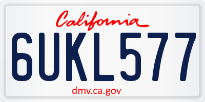 CA license plate 6UKL577