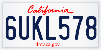 CA license plate 6UKL578