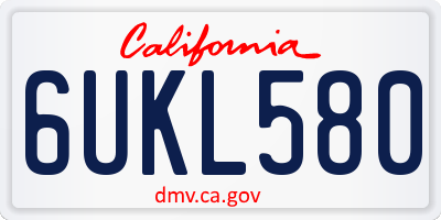 CA license plate 6UKL580