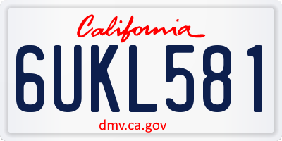 CA license plate 6UKL581