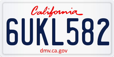 CA license plate 6UKL582