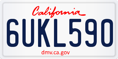 CA license plate 6UKL590