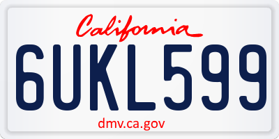 CA license plate 6UKL599