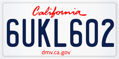 CA license plate 6UKL602