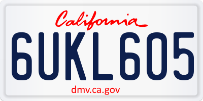 CA license plate 6UKL605