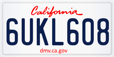 CA license plate 6UKL608
