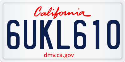 CA license plate 6UKL610