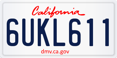 CA license plate 6UKL611