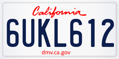 CA license plate 6UKL612