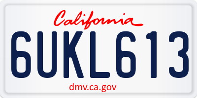CA license plate 6UKL613