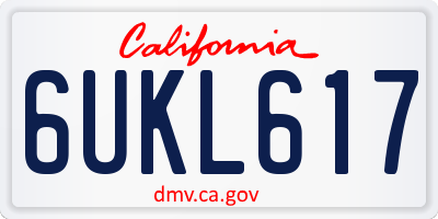 CA license plate 6UKL617