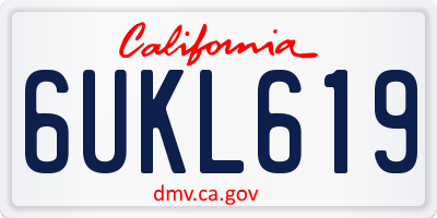 CA license plate 6UKL619