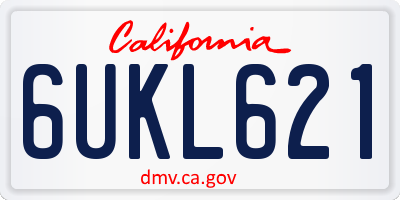 CA license plate 6UKL621