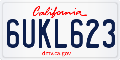 CA license plate 6UKL623
