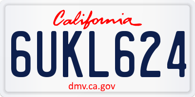 CA license plate 6UKL624