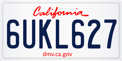 CA license plate 6UKL627