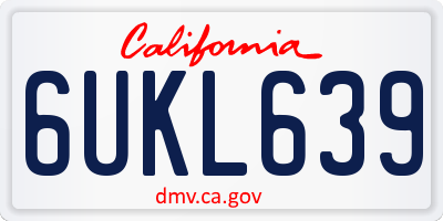 CA license plate 6UKL639