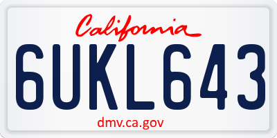 CA license plate 6UKL643