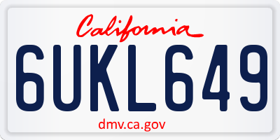 CA license plate 6UKL649
