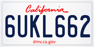 CA license plate 6UKL662