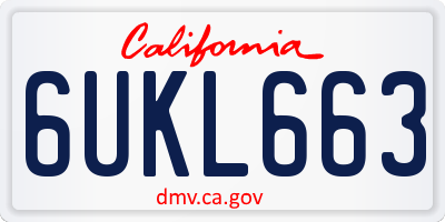 CA license plate 6UKL663