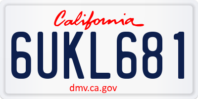 CA license plate 6UKL681