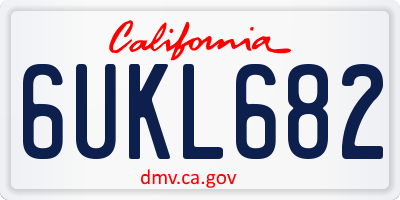 CA license plate 6UKL682