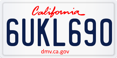 CA license plate 6UKL690