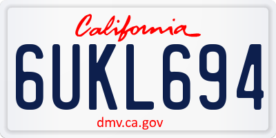 CA license plate 6UKL694