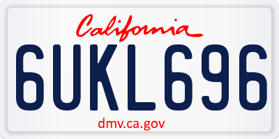CA license plate 6UKL696
