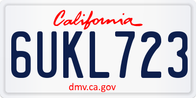 CA license plate 6UKL723
