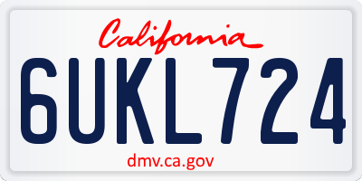 CA license plate 6UKL724