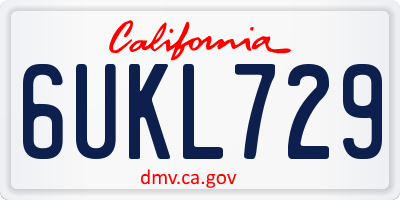 CA license plate 6UKL729