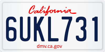 CA license plate 6UKL731
