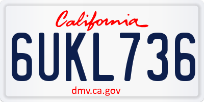 CA license plate 6UKL736