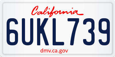 CA license plate 6UKL739