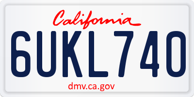 CA license plate 6UKL740