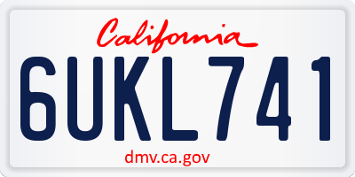 CA license plate 6UKL741