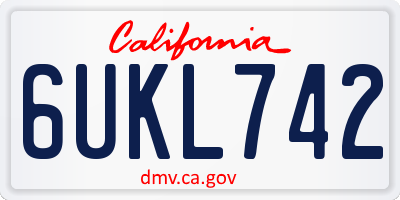 CA license plate 6UKL742