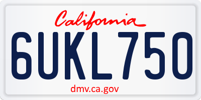 CA license plate 6UKL750