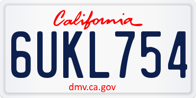 CA license plate 6UKL754