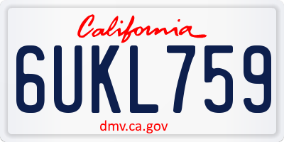 CA license plate 6UKL759