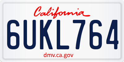CA license plate 6UKL764