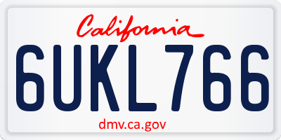 CA license plate 6UKL766