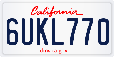 CA license plate 6UKL770