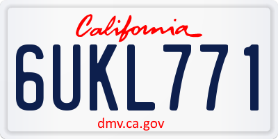 CA license plate 6UKL771