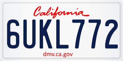 CA license plate 6UKL772