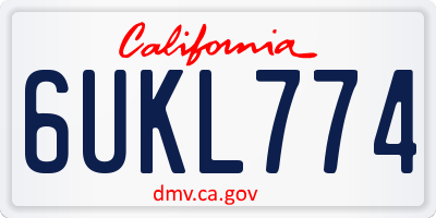 CA license plate 6UKL774