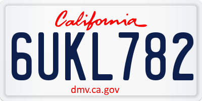 CA license plate 6UKL782
